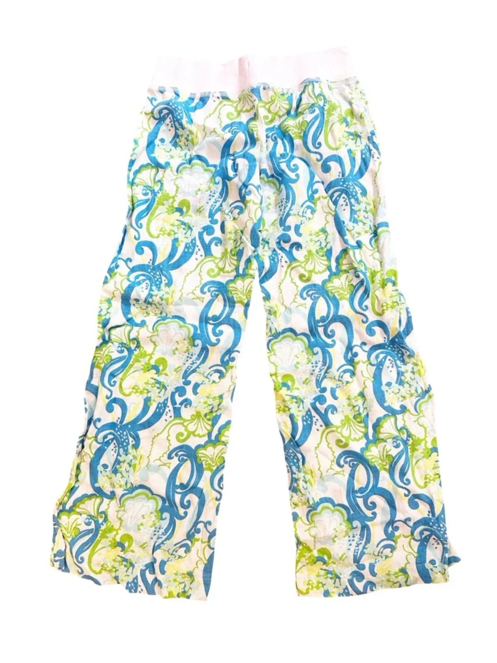 Lilly Pulitzer The Linen Beach Pant in Resort White Crystal Coast Mini S - Picture 7 of 7